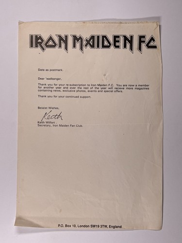 Iron maiden fanclub - fanclub, brief